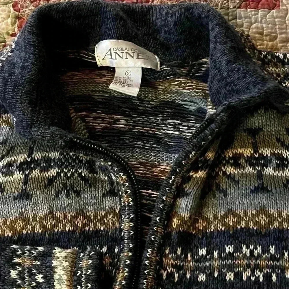 Casual Corner Annex Women's Sz S Zip Up Knit Cardigan - Picture 4 of 5